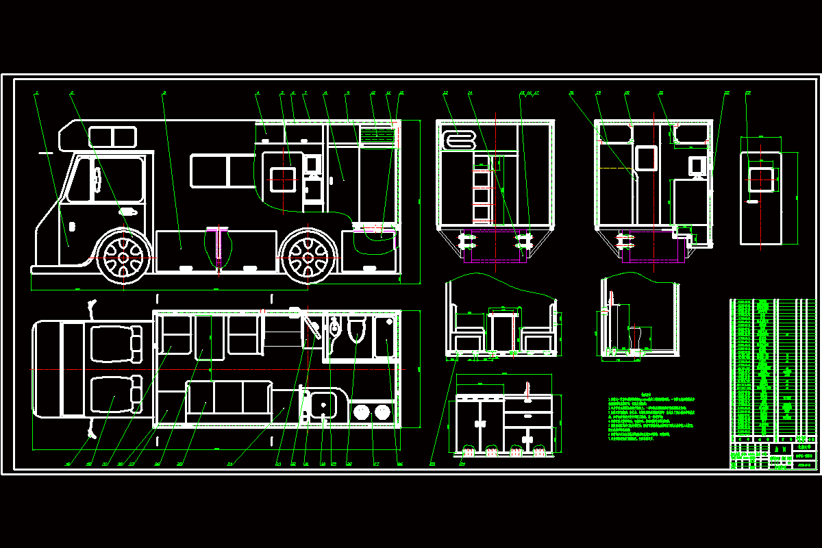 rl5040xlj旅居车改装设计【房车设计】[含高清cad图纸