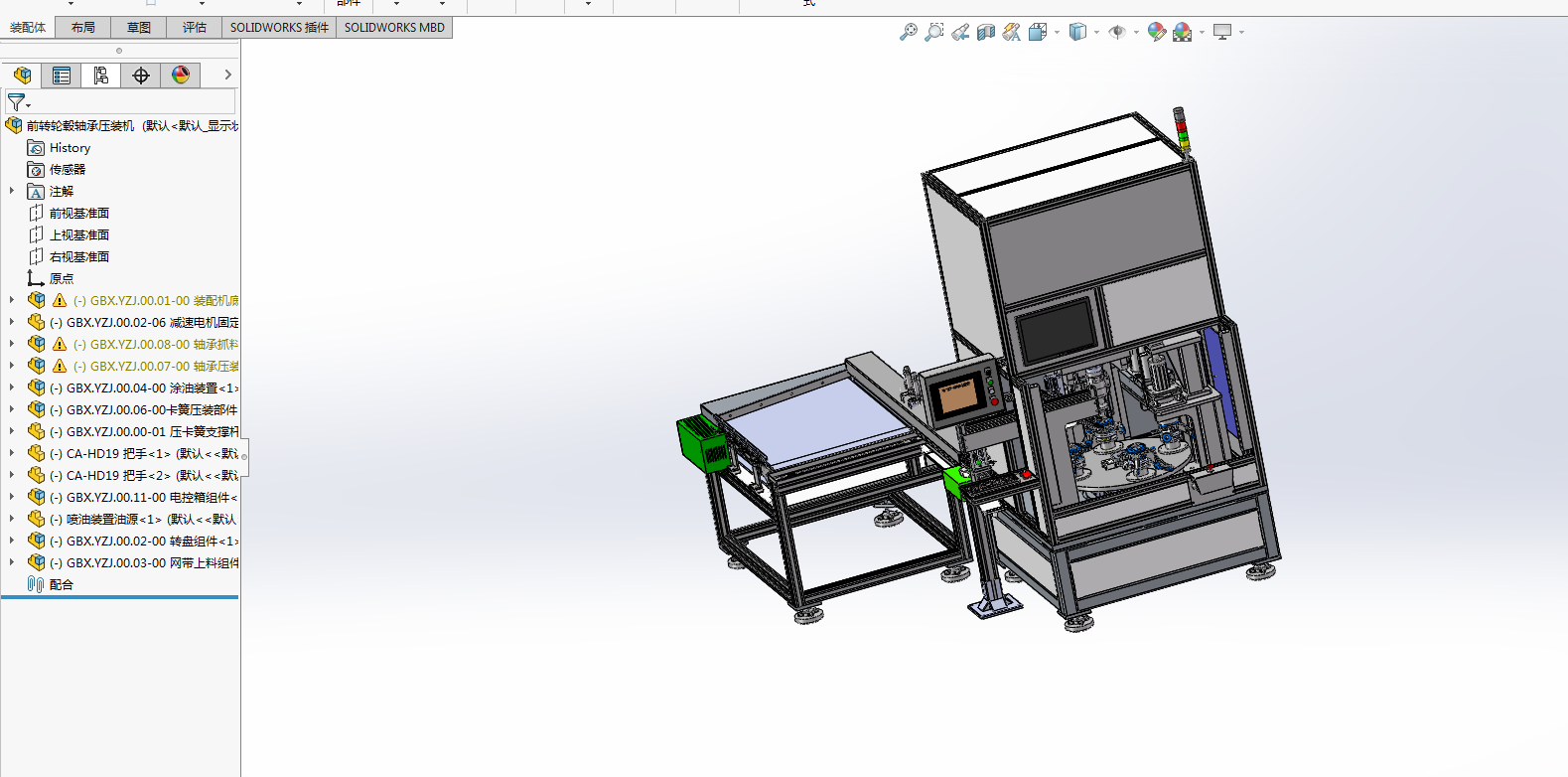 前转轮毂轴承压装机（SW设计） 3D模型.zip