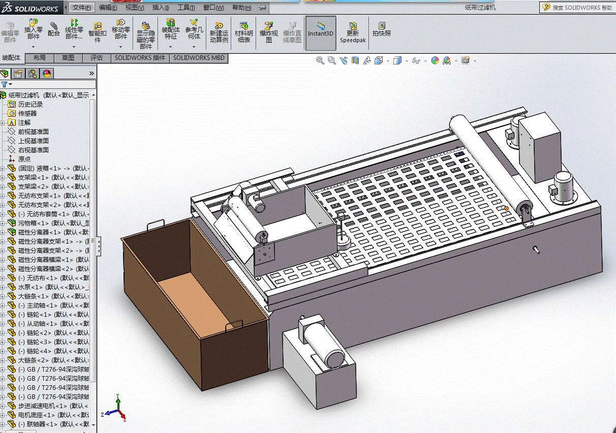 磨床磨削冷却液磁滚纸带过滤机设计【SW三维+CAD+说明书】【A139】.rar