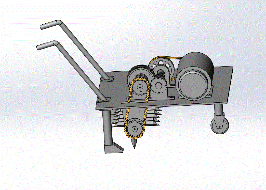 温室松土机设计-小型电动旋耕机械【三维SW模型】【含4张CAD图纸】.zip