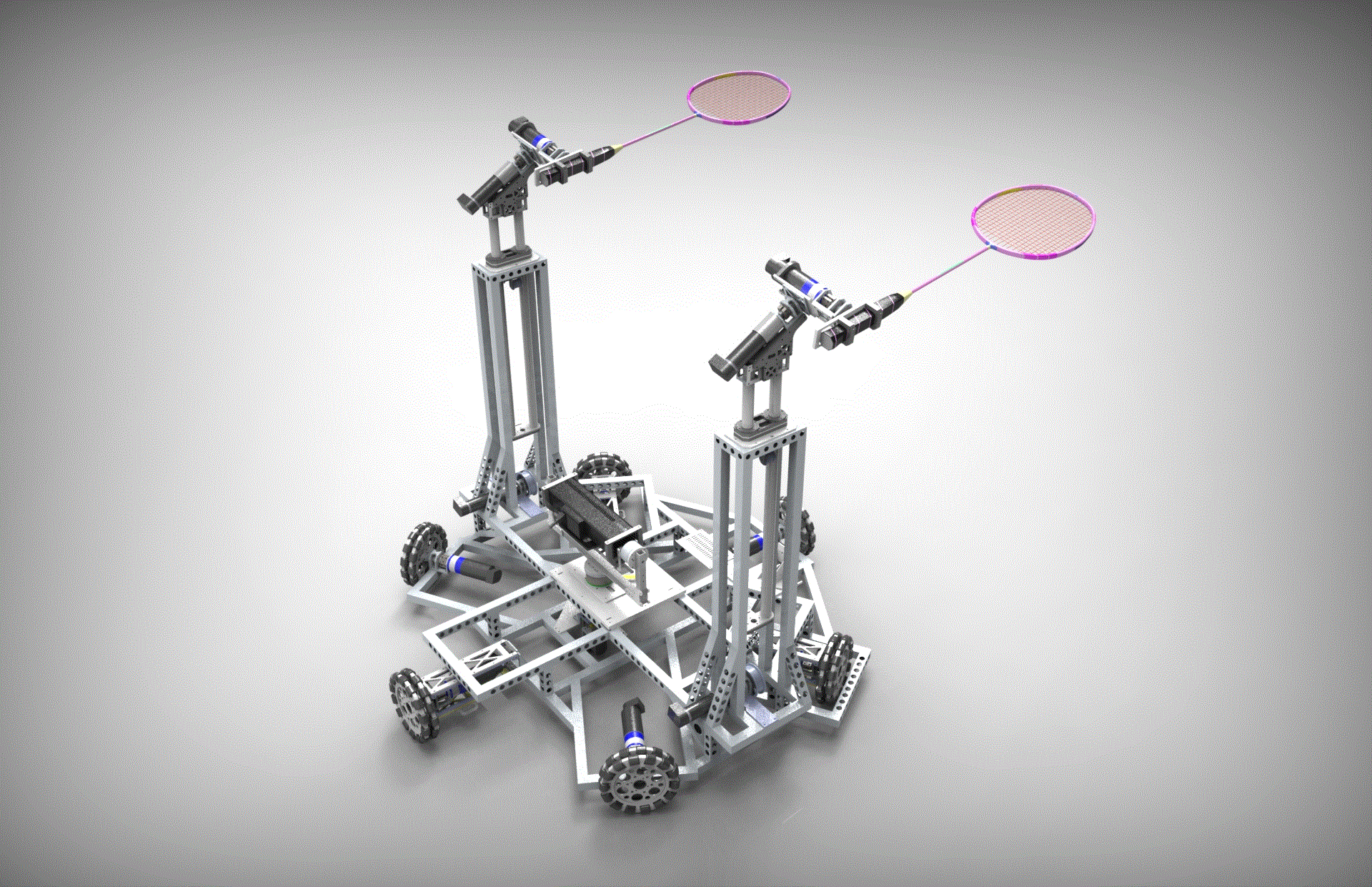 双打羽毛球移动机器人(含渲染文件bip)3D模型.zip