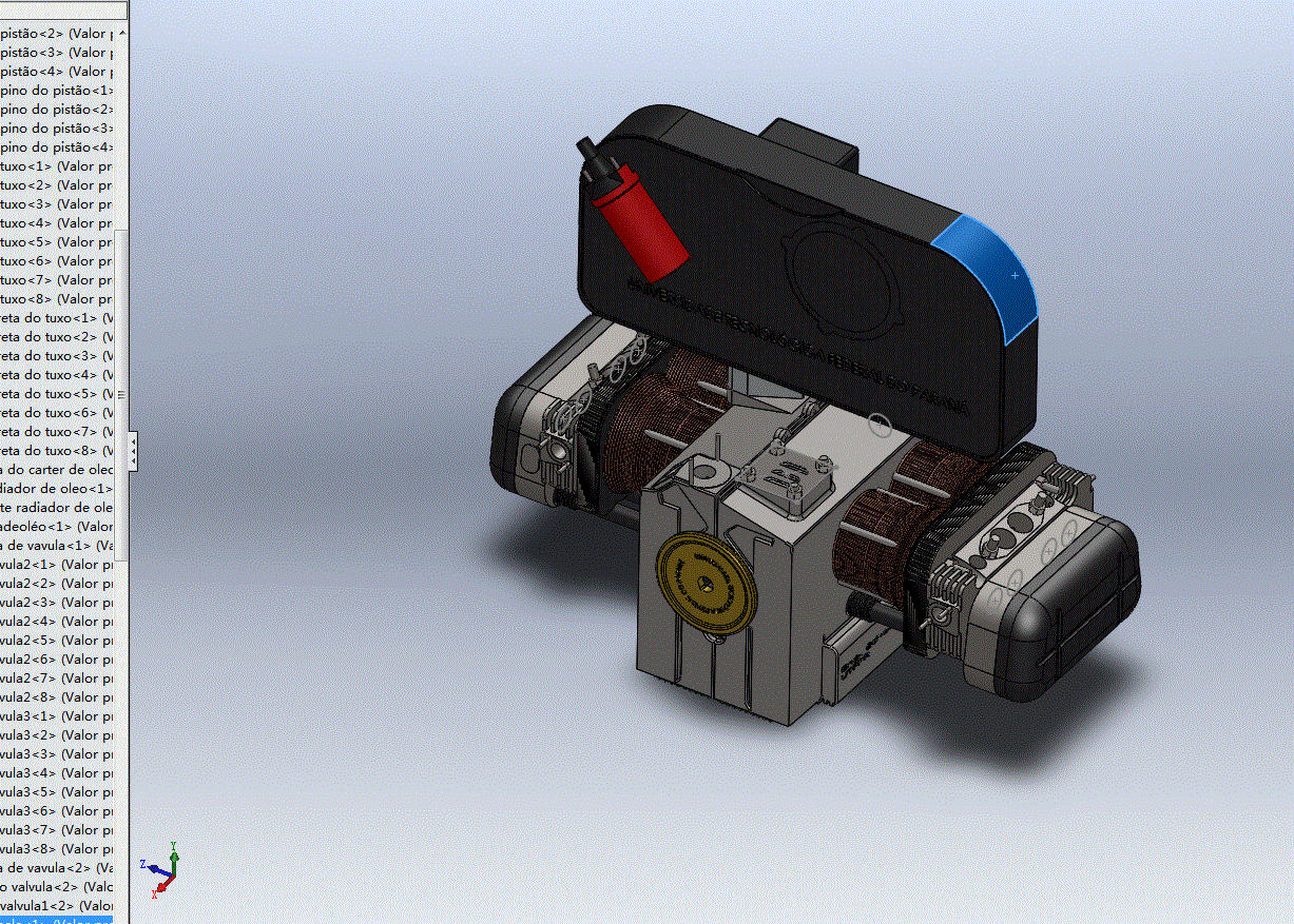 带机油散热器的发动机 SW模型3D模型（参数可编辑）.zip