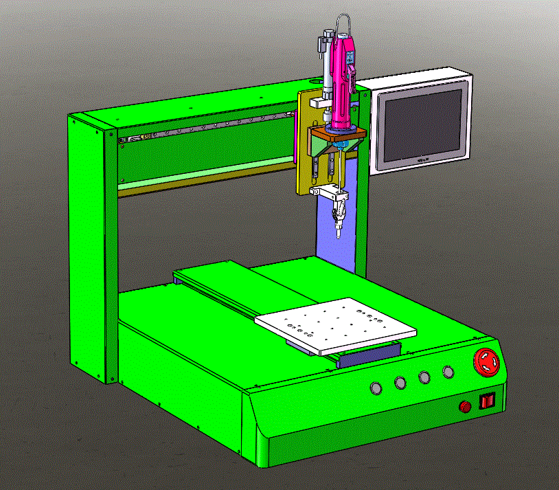 典型XYZ台式三轴螺丝机吹气式锁螺丝机3D模型（参数可编辑）.zip