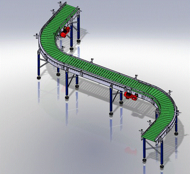 滚筒输送带（输送机）3D模型.zip