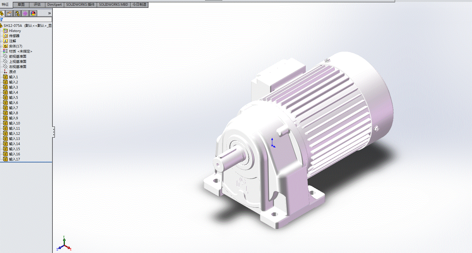 利明减速电机三维图3D模型SH12-075A.zip