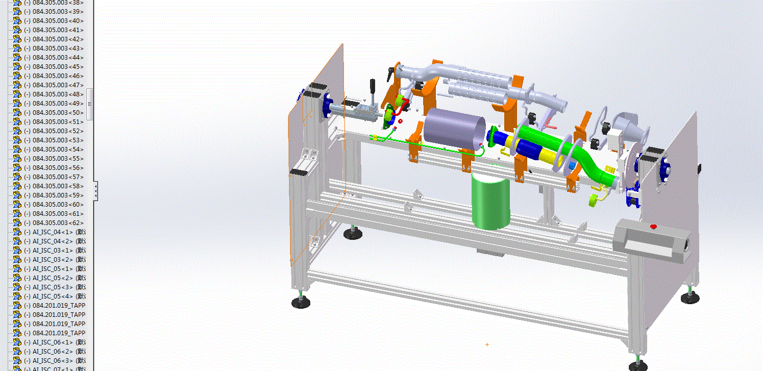 试验设备用的汽车排气系统组件3D模型.zip