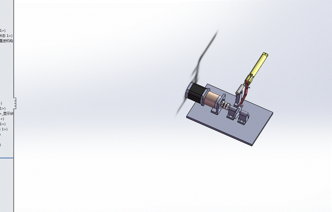 通过旋转凸轮带动杠杆实现的任意变速直进机构3D模型（参数可编辑）.zip