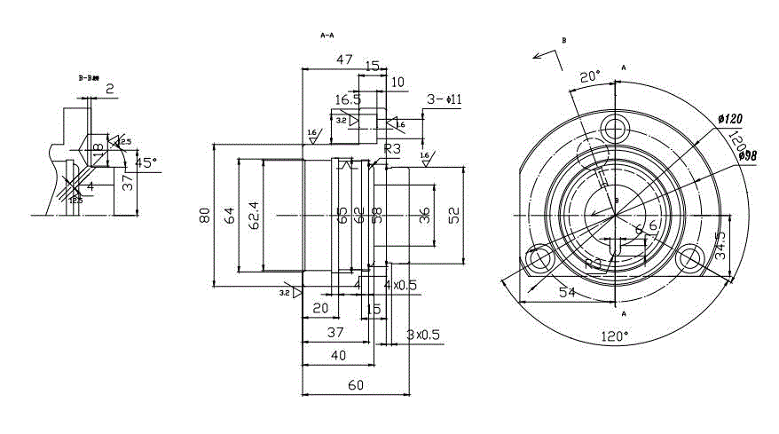 2314-法兰盘的工艺规程及钻3-Φ11孔夹具设计（最大直径120）.zip