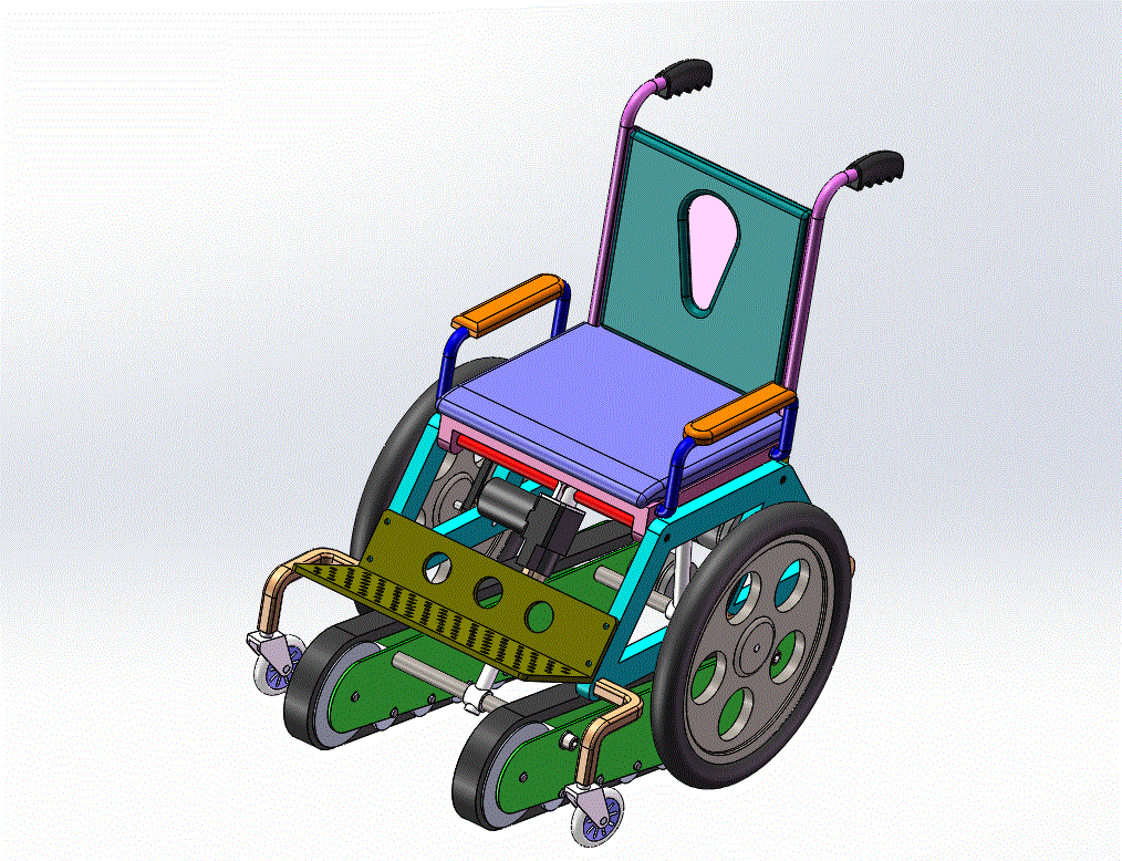 履带爬楼梯电动轮椅设计（含三维SW及CAD图纸）.zip