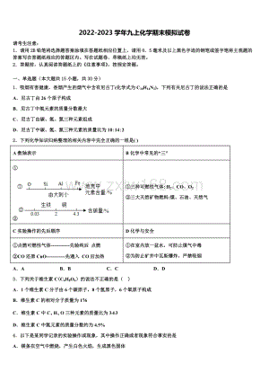 2022年山东省梁山县化学九年级第一学期期末联考模拟试题含解析.doc