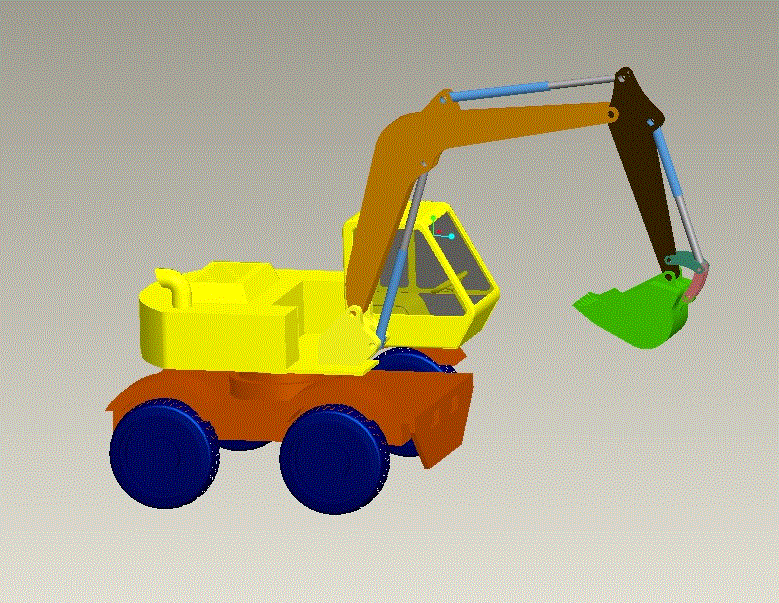 【YY006】液压挖掘机反铲工作装置设计【PROE】.rar