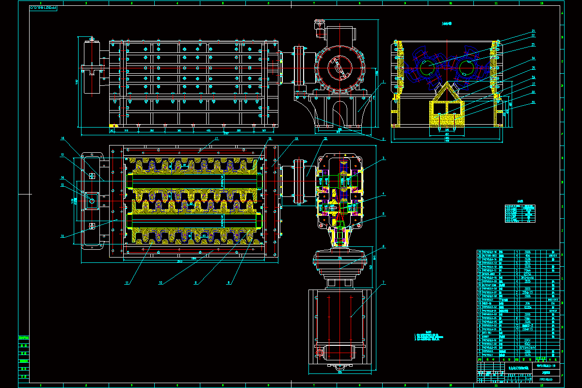 FP5216B强力分级式双齿辊破碎机设计【矿业用机械设备设计 11张CAD图纸】.zip