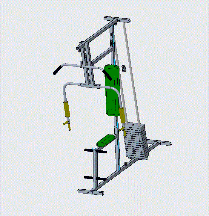 小型产品3D设计（健身器材）-单人多功能健身机【三维PROE】【含10张CAD图纸、说明书全套】.zip