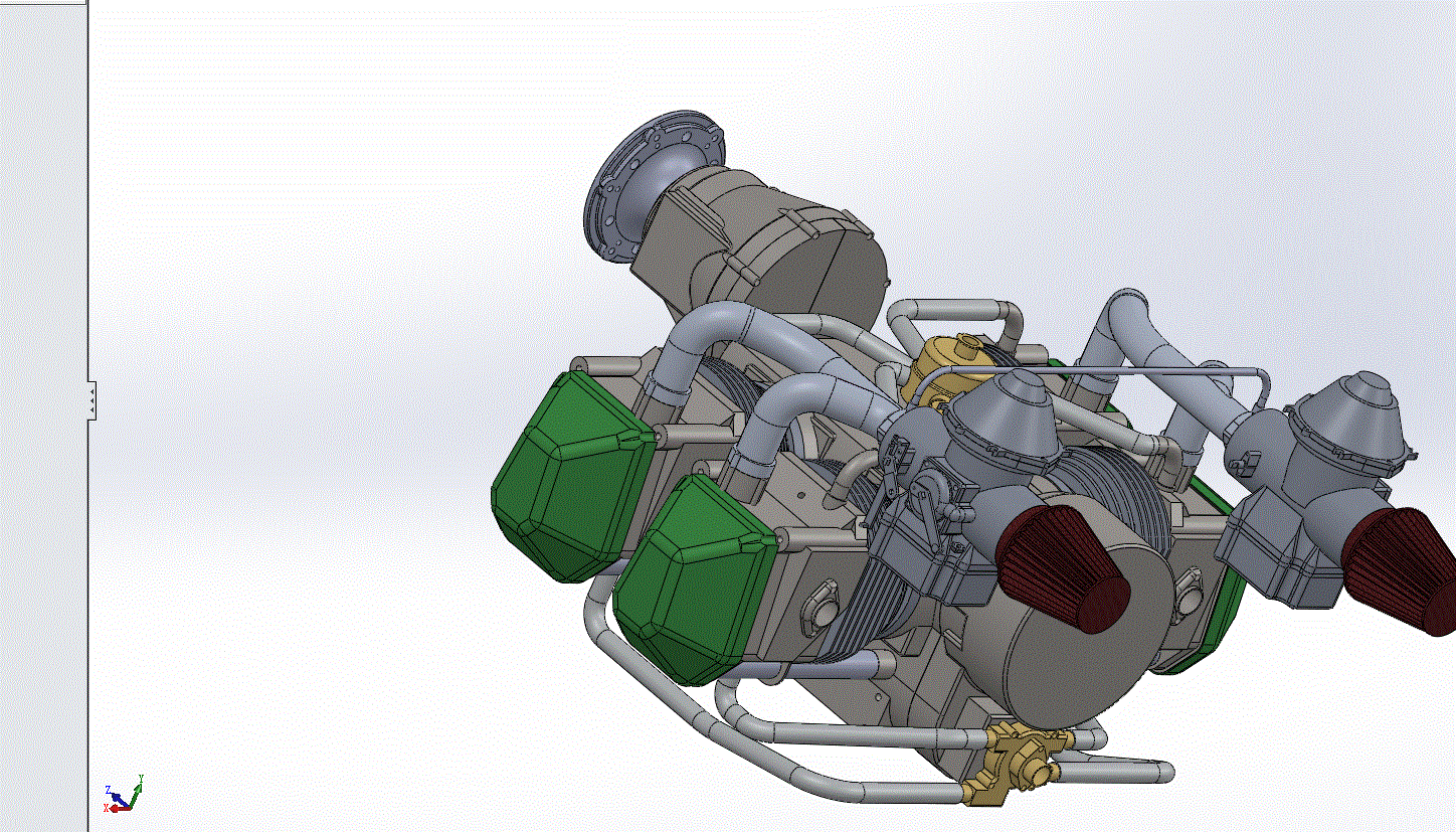 rotax912水平对置发动机3d模型参数可编辑zip