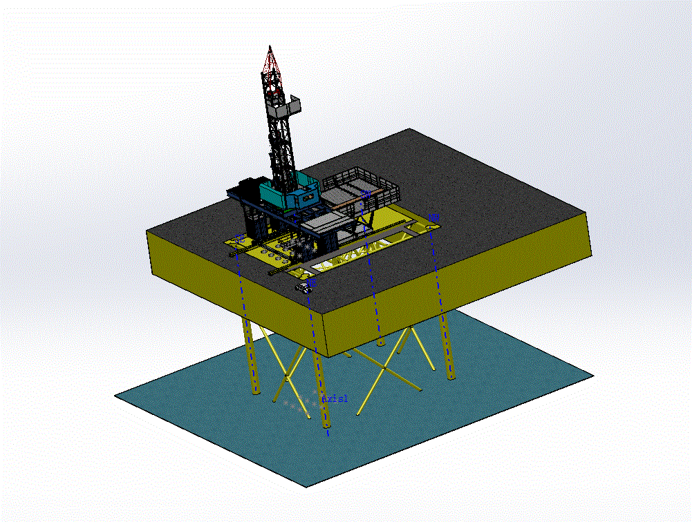 石油鑽機(海洋石油鑽井平臺設備)3d模型.zip